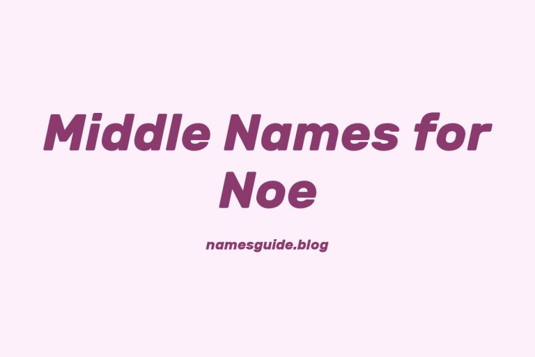 38+ Perfect Middle Names for Noe
