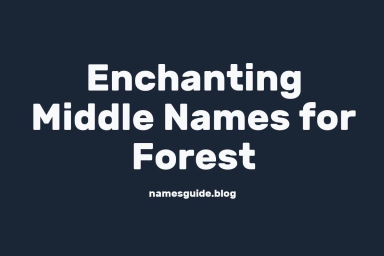 84+ Enchanting Middle Names for Forest: The Ultimate Guide
