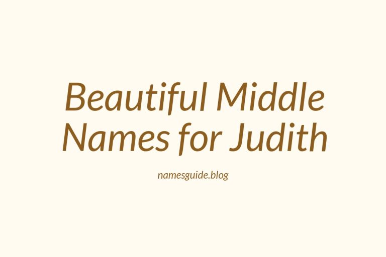 49+ Beautiful Middle Names for Judith
