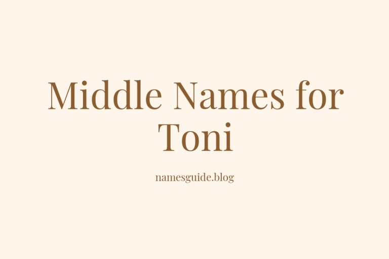 62+ Middle Names for Toni: The Perfect Complement