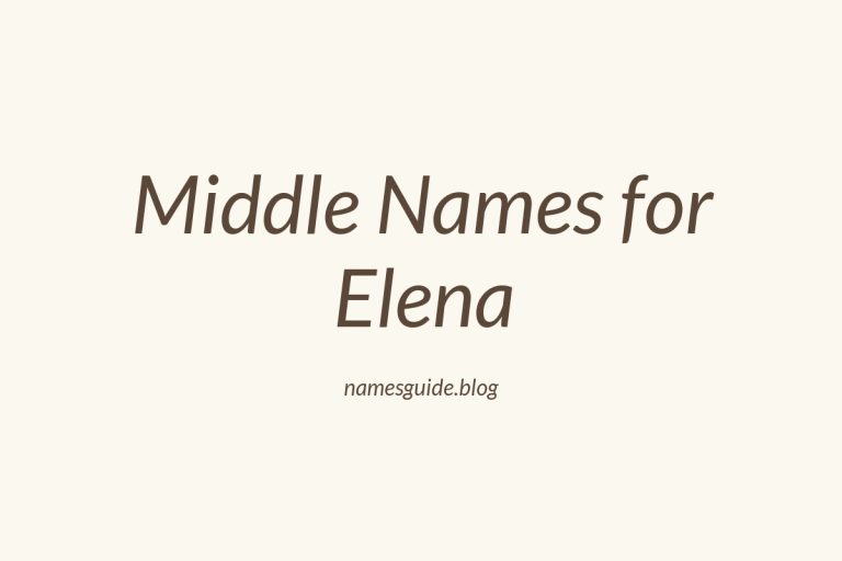 82+ Middle Names for Elena: The Perfect Complement