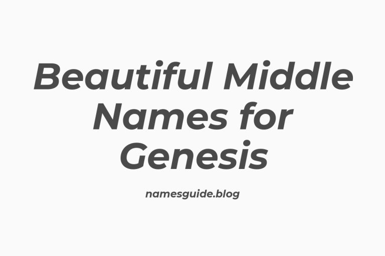 42+ Beautiful Middle Names for Genesis