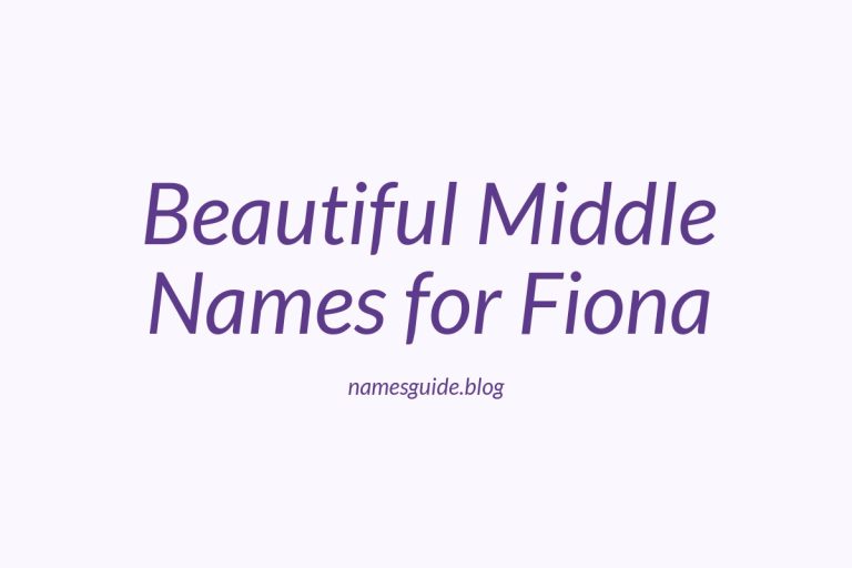 38+ Beautiful Middle Names for Fiona