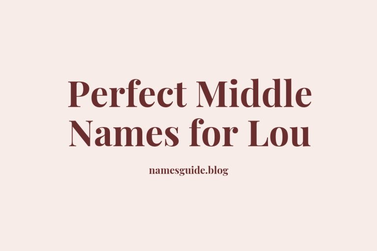 56+ Perfect Middle Names for Lou: A Comprehensive Guide