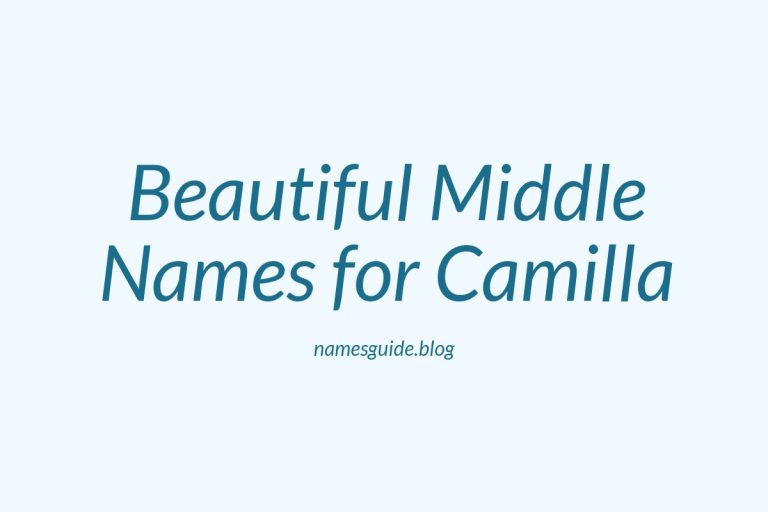 59+ Beautiful Middle Names for Camilla