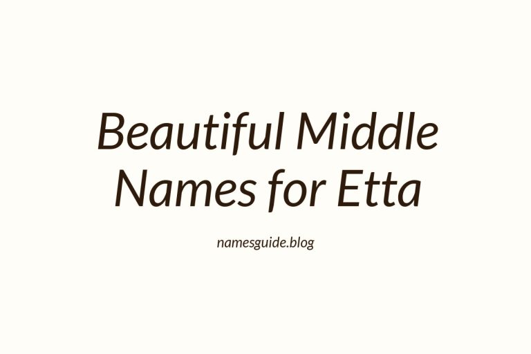 51+ Beautiful Middle Names for Etta