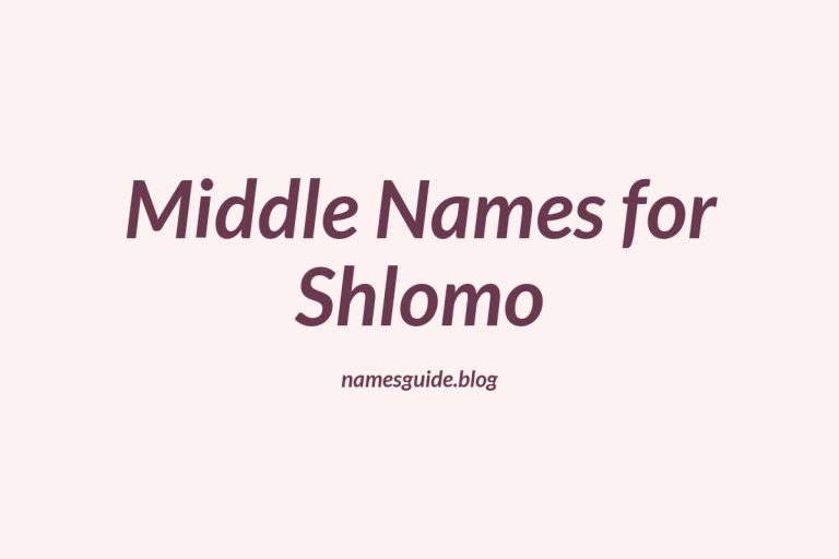81+ Middle Names for Shlomo: Find the Perfect Fit