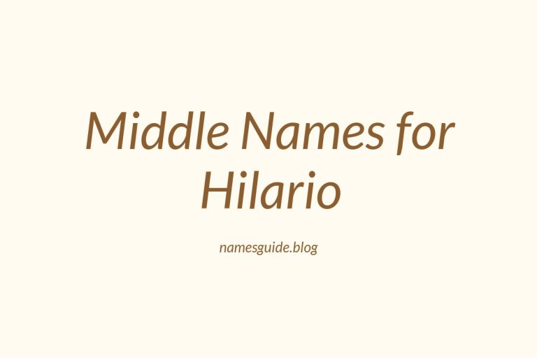 80+ Middle Names for Hilario: The Ultimate Guide