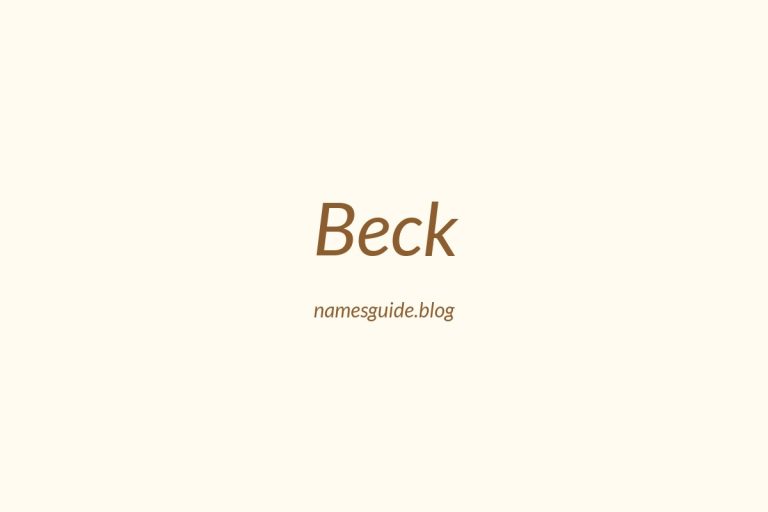 43+ Perfect Middle Names for Beck