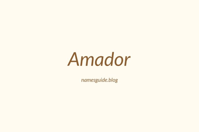 59+ Unique Middle Names for Amador