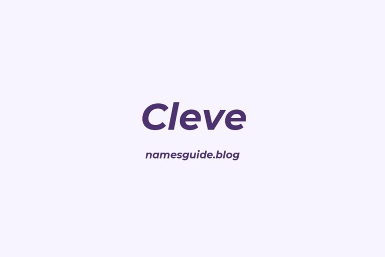 53+ Classic Middle Names for Cleve