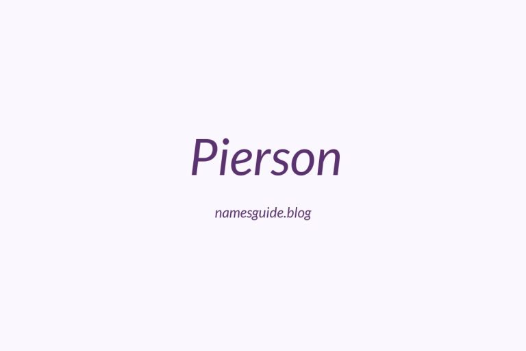59+ Classic Middle Names for Pierson