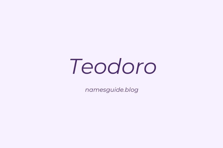 59+ Classic Middle Names for Teodoro
