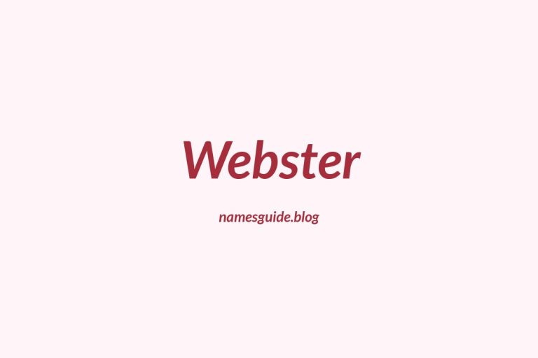 57+ Unique Middle Names for Webster