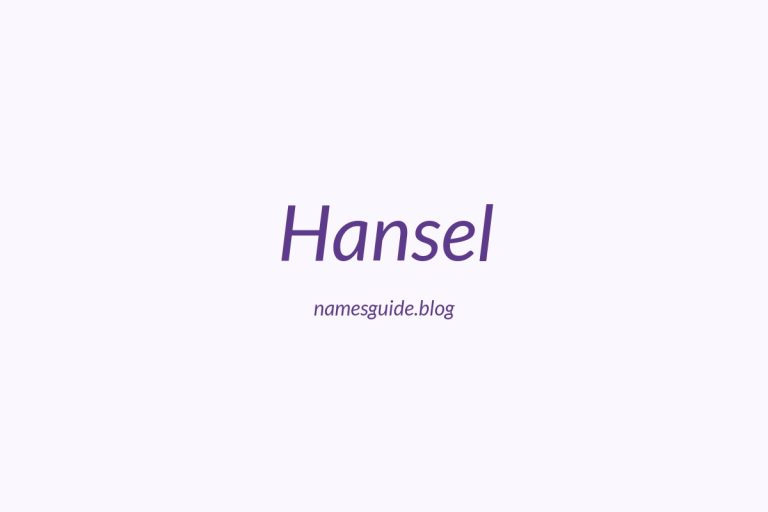 61+ Unique Middle Names for Hansel