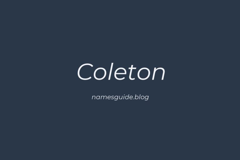 52+ Unique Middle Names for Coleton