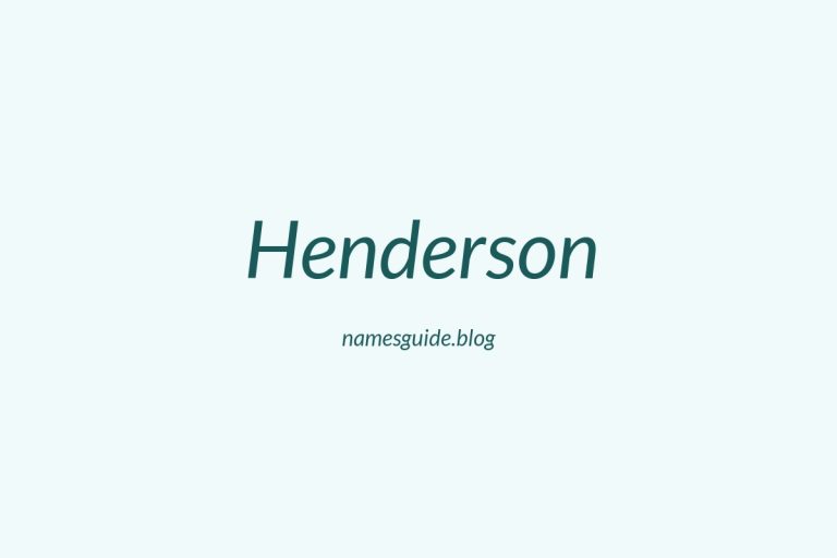53+ Classic Middle Names for Henderson