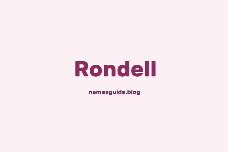 53+ Unique Middle Names for Rondell