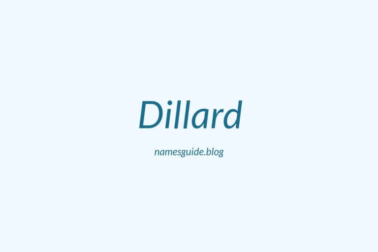 39+ Unique Middle Names for Dillard
