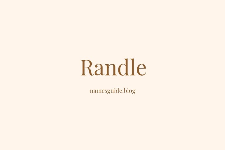 38+ Classic Middle Names for Randle