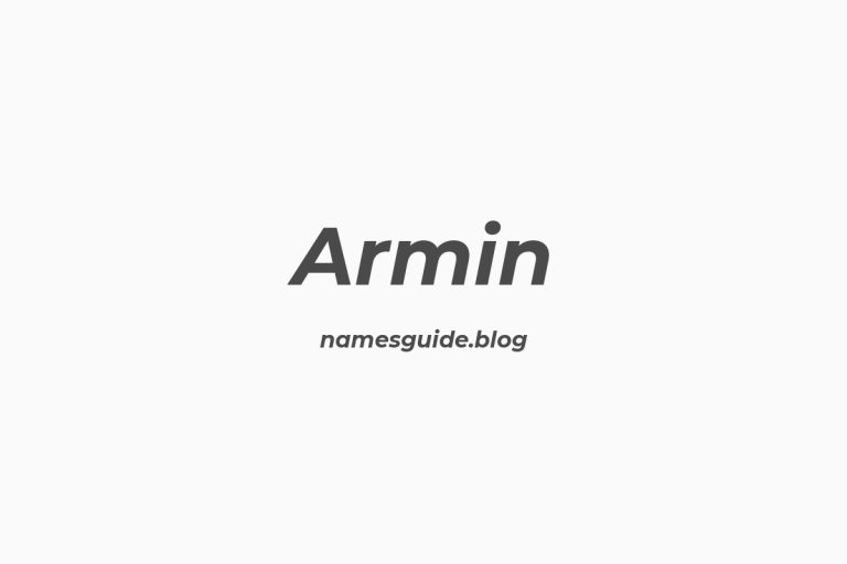 57+ Unique Middle Names for Armin