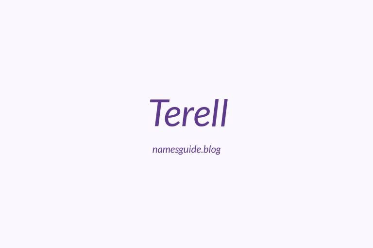 61+ Unique Middle Names for Terell