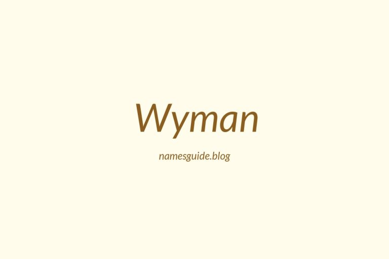 58+ Unique Middle Names for Wyman