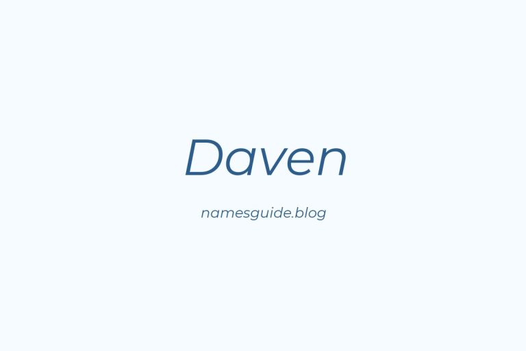 42+ Unique Middle Names for Daven