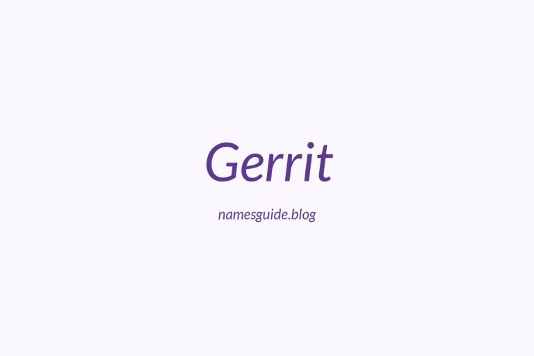 39+ Classic Middle Names for Gerrit