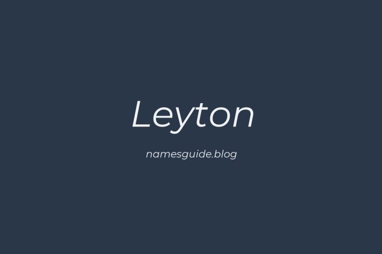 56+ Unique Middle Names for Leyton