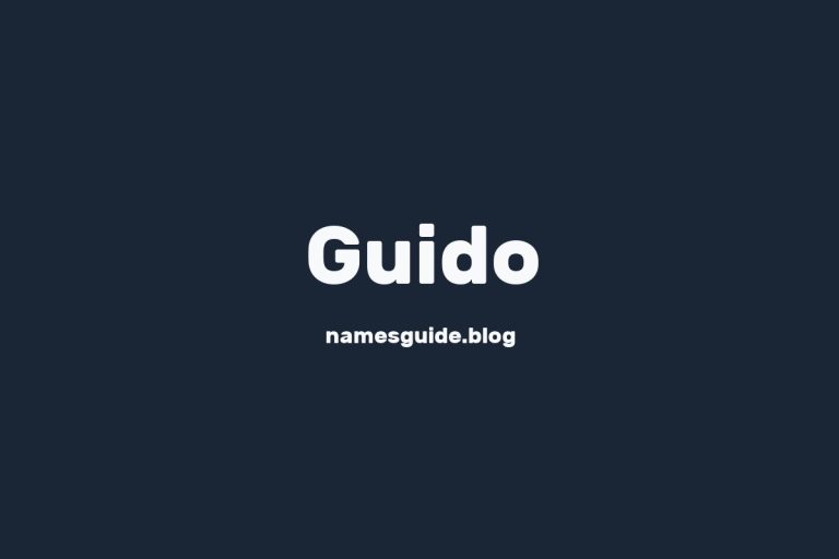 52+ Unique Middle Names for Guido