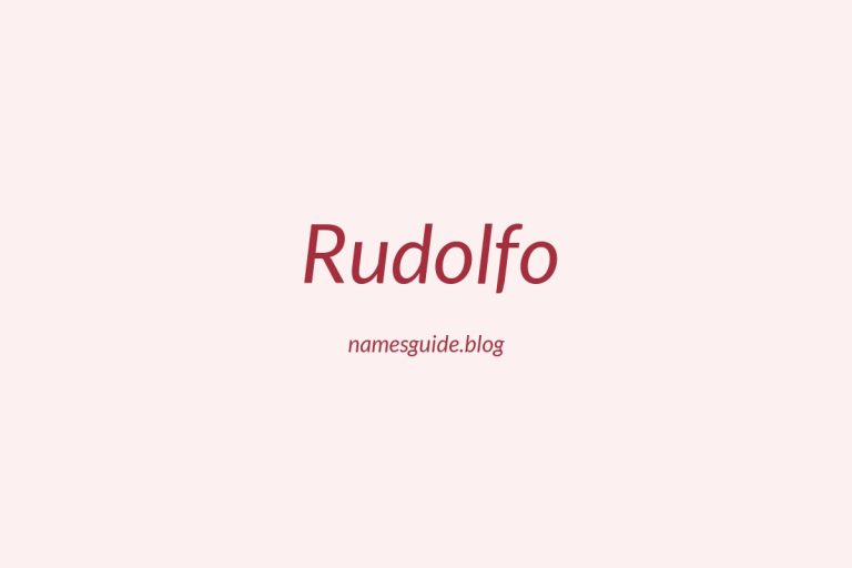 56+ Classic Middle Names for Rudolfo