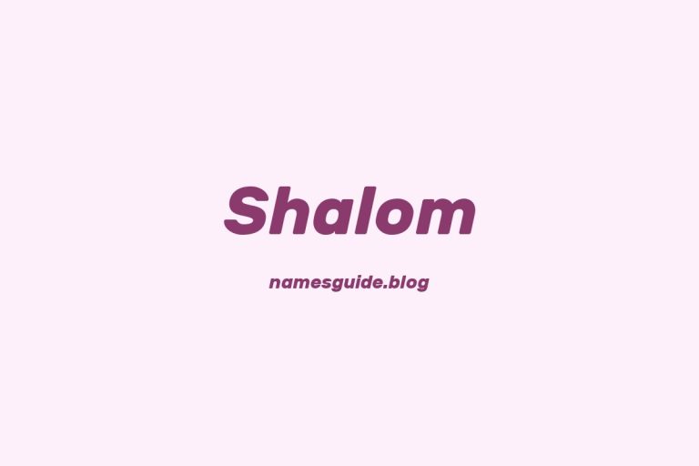 57+ Unique Middle Names for Shalom