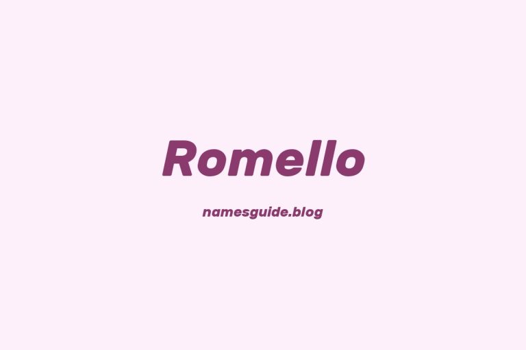 58+ Unique Middle Names for Romello