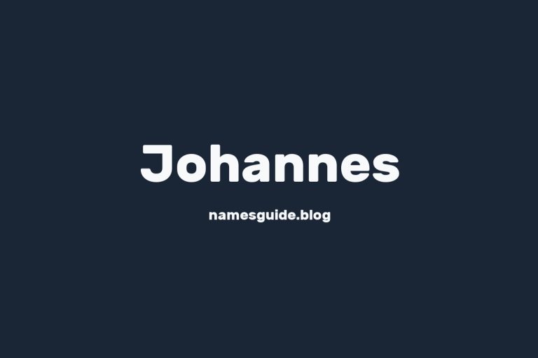 55+ Classic Middle Names for Johannes