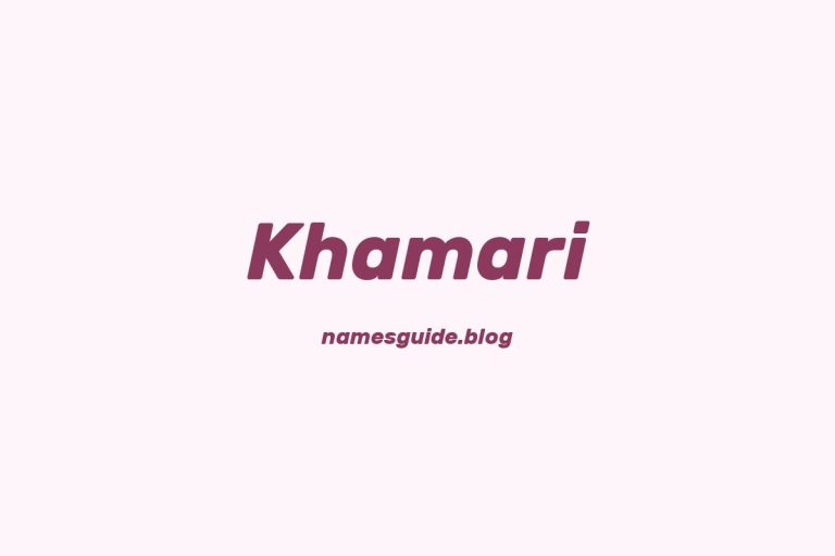 40+ Unique Middle Names for Khamari