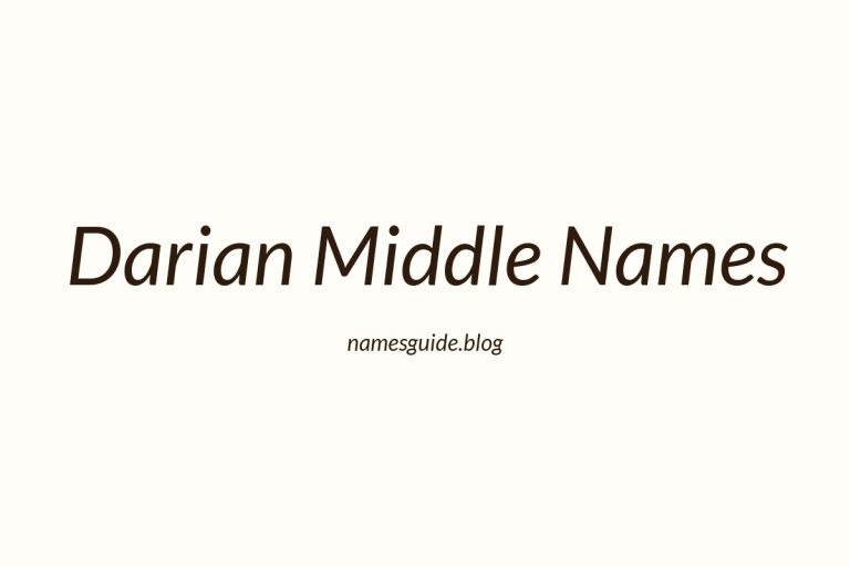 43+ Unique Middle Names for Darian