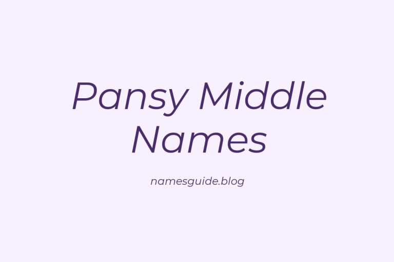 59+ Unique Middle Names for Pansy