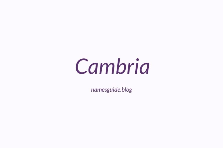 58+ Unique Middle Names for Cambria