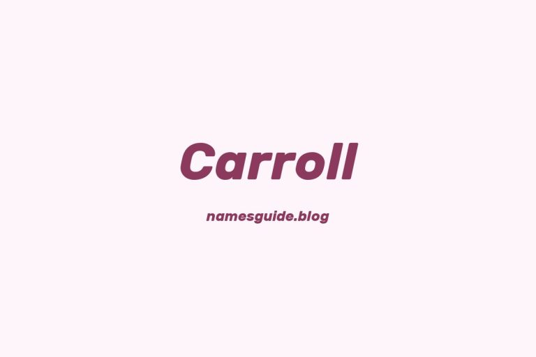 41+ Perfect Middle Names for Carroll
