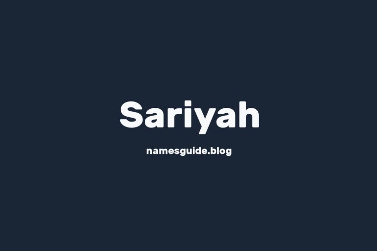 45+ Beautiful Middle Names for Sariyah