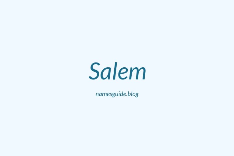 63+ Middle Names for Salem: The Perfect Complement