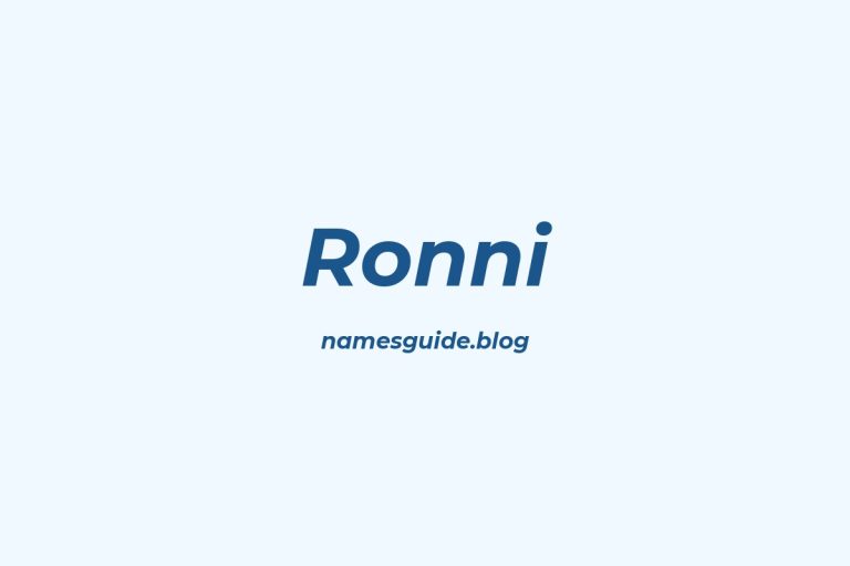 57+ Unique Middle Names for Ronni