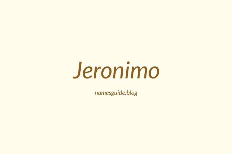 58+ Unique Middle Names for Jeronimo