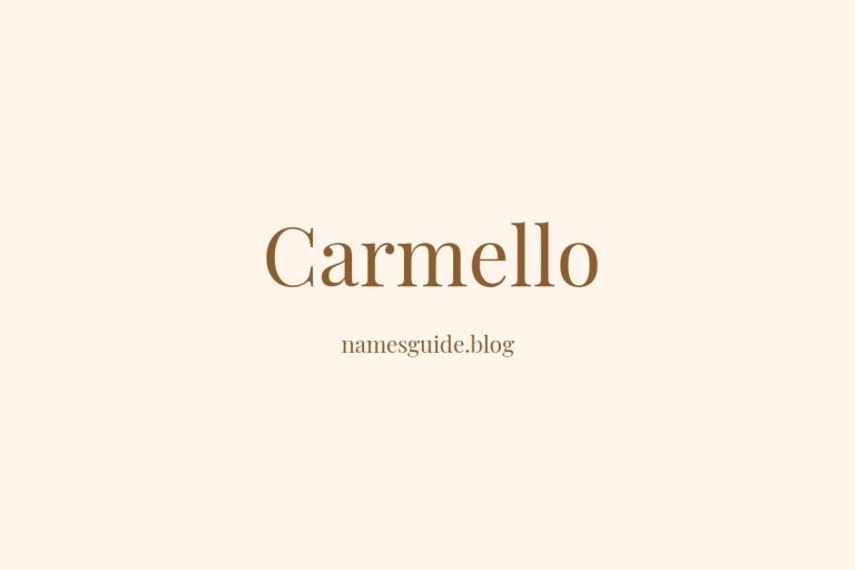 53+ Unique Middle Names for Carmello