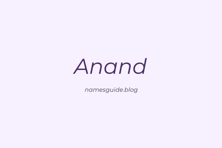 57+ Unique Middle Names for Anand