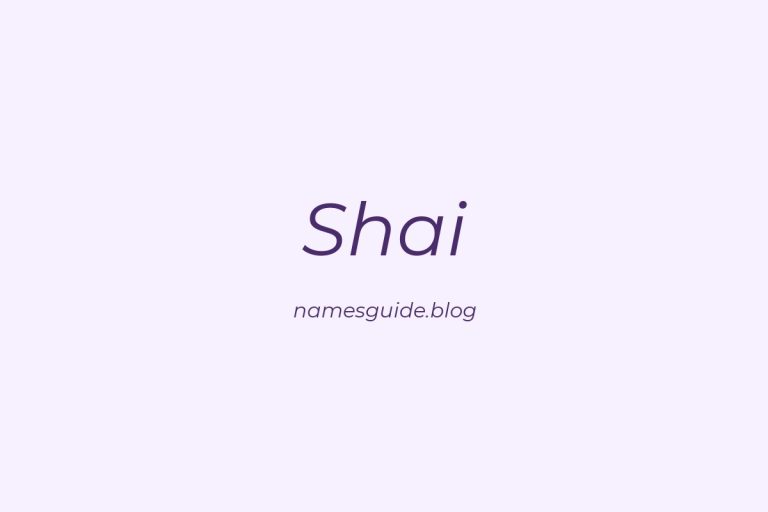56+ Unique Middle Names for Shai
