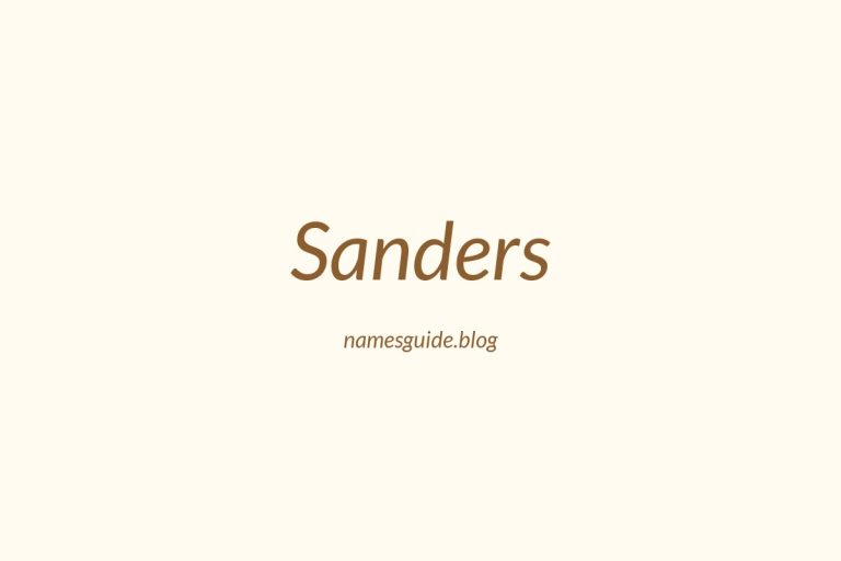 53+ Unique Middle Names for Sanders