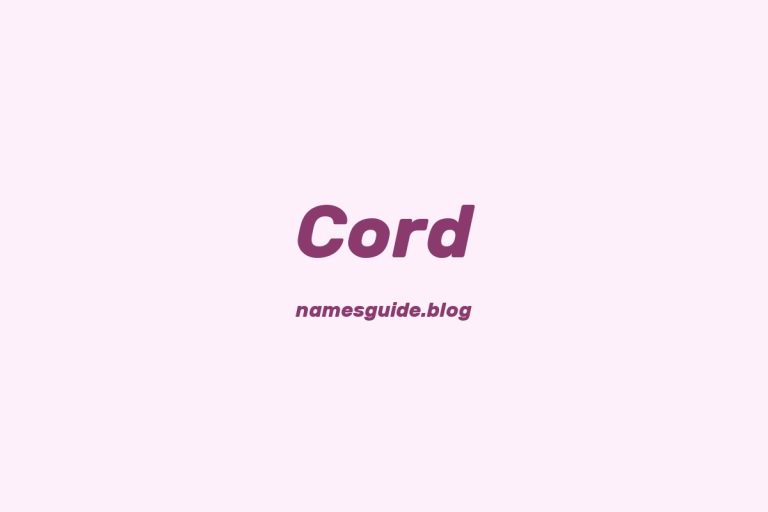 53+ Unique Middle Names for Cord