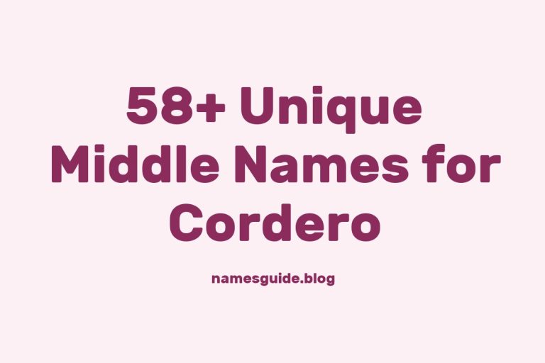 58+ Unique Middle Names for Cordero